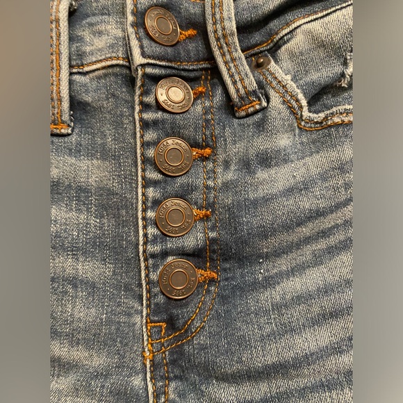 Mudd Distressed Denim Shorts High Rise FlxStretch Size 0 - Picture 4 of 4